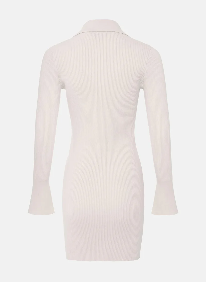 Lichi Mini dress in rib-knit jersey with button fastening